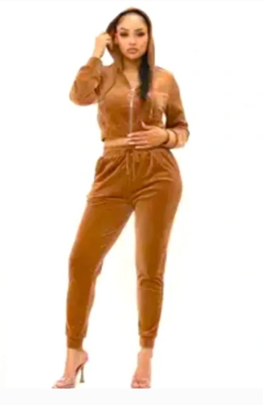 Skims Velour Bottoms Jogger Bronze Copper Womens Large Pull On